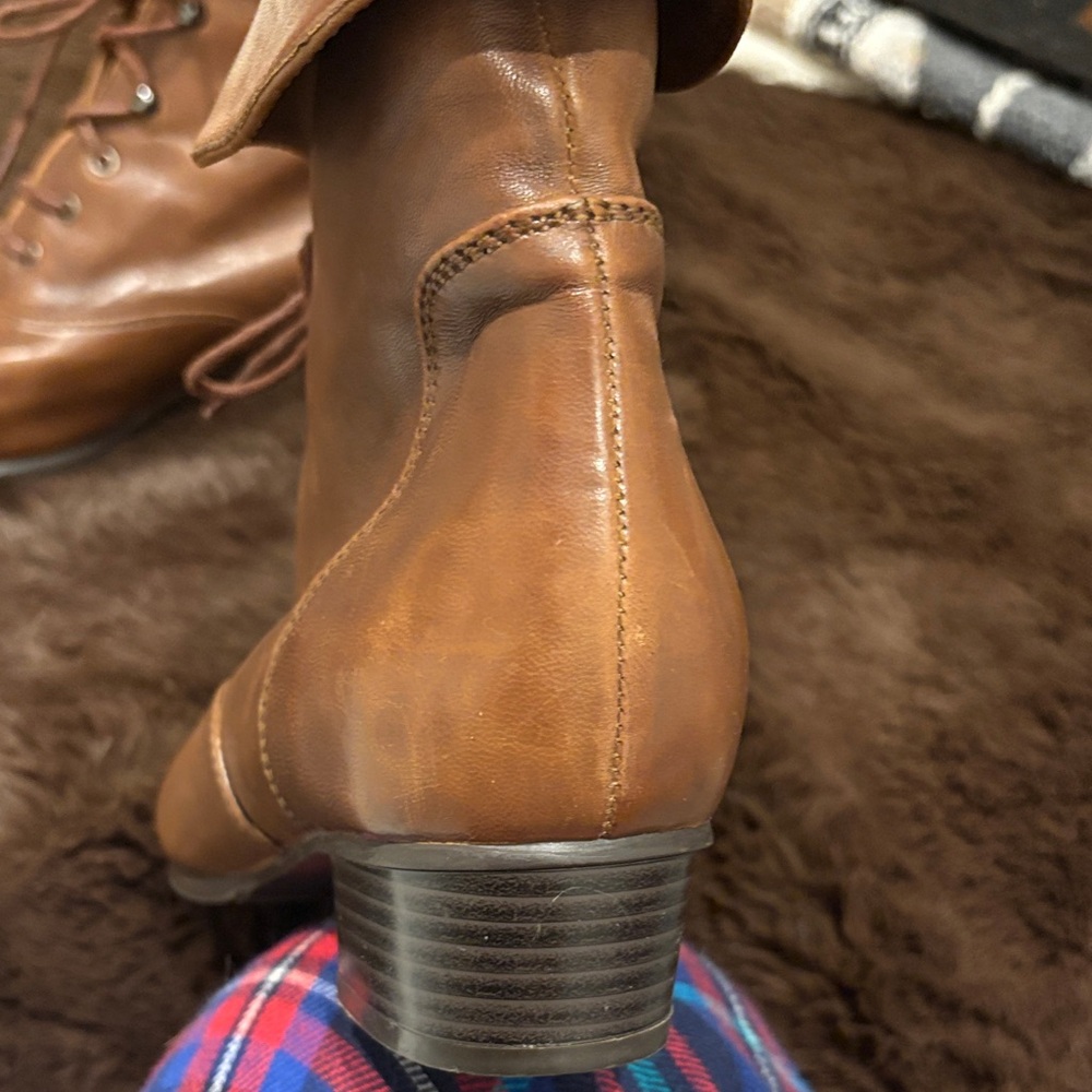 Spring Step Tan Lace Up Boots - Picture 2 of 8